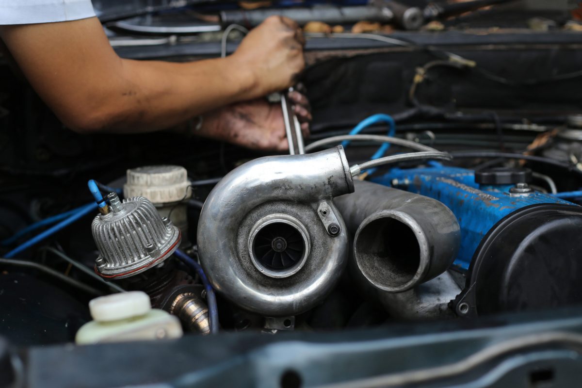 Turbo charger on car engine